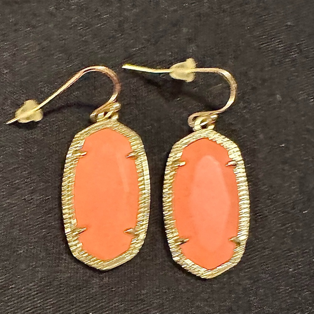 Kendra Scott Orange and Gold Classic Earrings